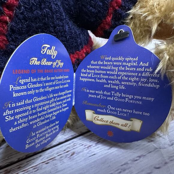 Brass Button Bear Premier Collection 1996 Tully The Bear of Joy Sweater and Cap - Picture 8 of 10